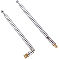moinkerin 2 Piezas Reemplazo Antenas de Radio- Antena Telescopica para TV FM AV Receiver- 7 Secciones
